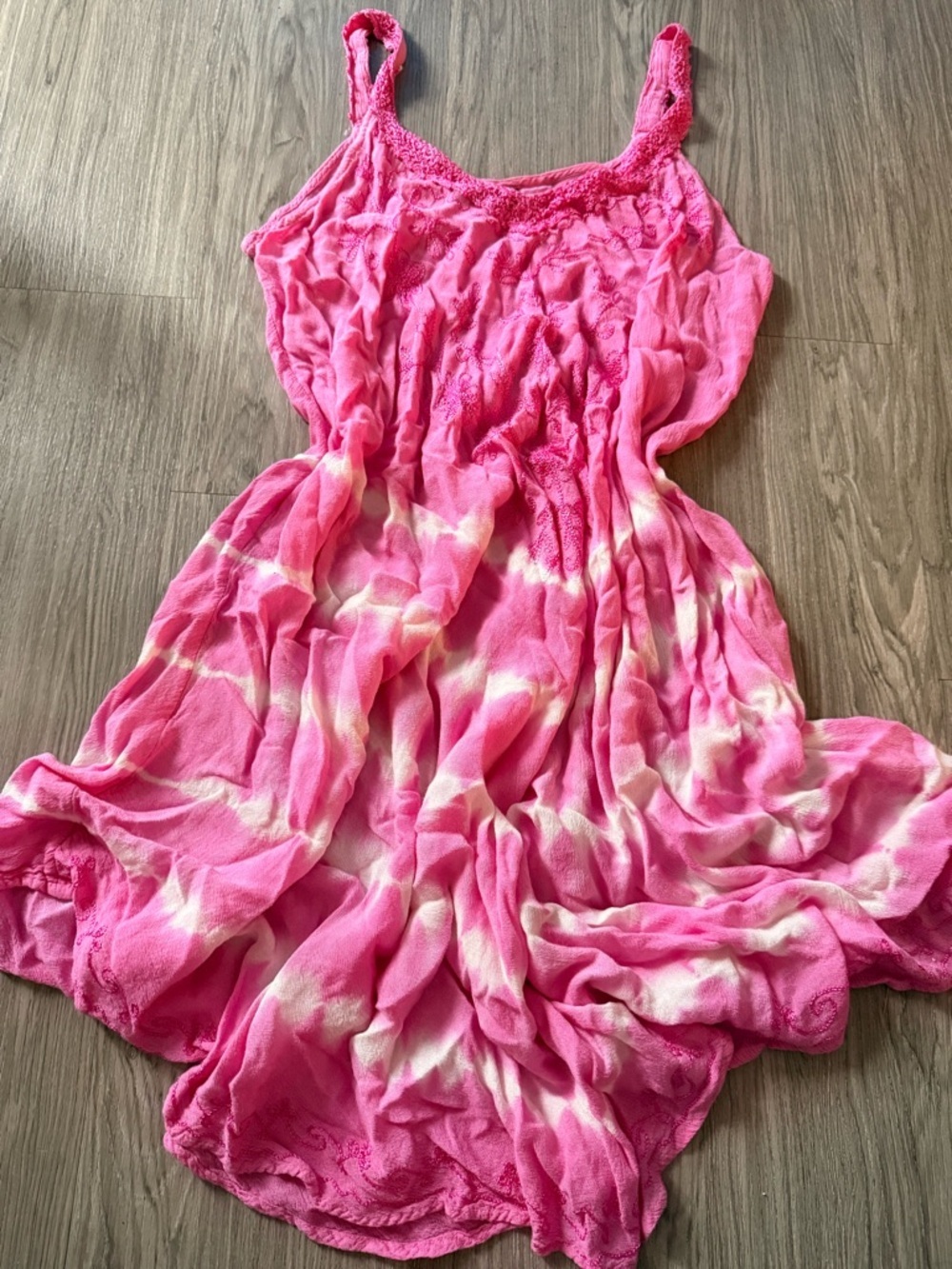 Pink Tie-Dye Sleeveless Sundress